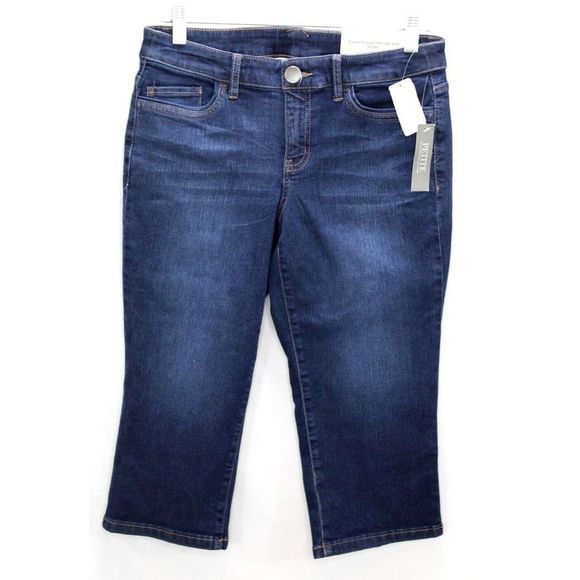Christopher Banks Shaped Fit Mid Rise Crop Capri Jeans Size 4P Inseam 18" NWT - Picture 1 of 12